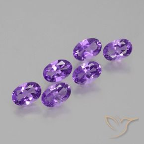 Gemas de Amatista Violeta vívido natural de 2.33 ct, Ovalada, VVS-VS