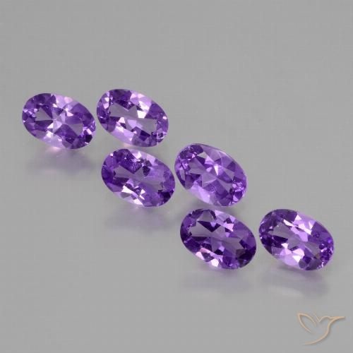 2.50ctw Natural Violeta medio Amatista, Ovalada, VVS-VS