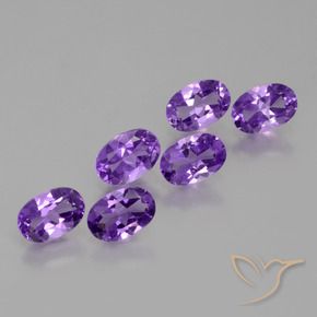 Gemas de Amatista Violeta medio natural de 2.50 ct, Ovalada, VVS-VS