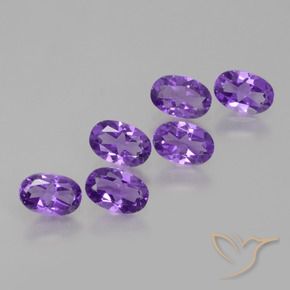 Gemas de Amatista Violeta medio natural de 2.38 ct, Ovalada, VVS-VS