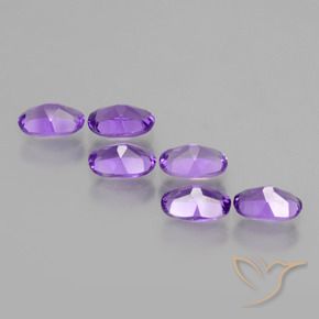 Gemas de Amatista Violeta medio natural de 2.38 ct, Ovalada, VVS-VS