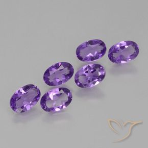 Gemas de Amatista Violeta vívido natural de 2.35 ct, Ovalada, VVS-VS
