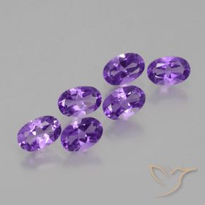 Gemas de Amatista Violeta oscuro natural de 2.46 ct, Ovalada, VVS-VS