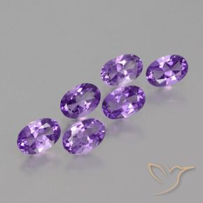 Gemas de Amatista Violeta medio natural de 2.42 ct, Ovalada, VVS-VS