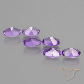 Gemas de Amatista Violeta medio natural de 2.42 ct, Ovalada, VVS-VS