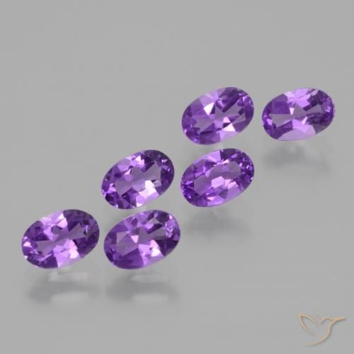 Gemas de Amatista Violeta intenso natural de 2.55 ct, Ovalada, VVS-VS