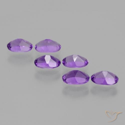 Gemas de Amatista Violeta intenso natural de 2.55 ct, Ovalada, VVS-VS