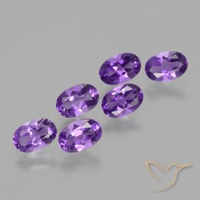 Gemas de Amatista Violeta medio natural de 2.55 ct, Ovalada, VVS-VS