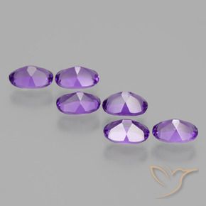 Gemas de Amatista Violeta medio natural de 2.55 ct, Ovalada, VVS-VS