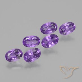 Gemas de Amatista Violeta medio natural de 2.47 ct, Ovalada, VVS-VS