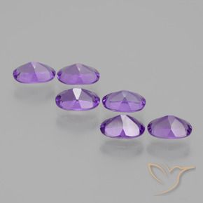 Gemas de Amatista Violeta medio natural de 2.47 ct, Ovalada, VVS-VS