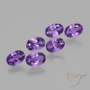 Gemas de Amatista Violeta medio natural de 2.54 ct, Ovalada, VVS-VS