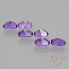 Gemas de Amatista Violeta medio natural de 2.54 ct, Ovalada, VVS-VS