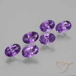 Gemas de Amatista Violeta medio natural de 2.51 ct, Ovalada, VVS-VS