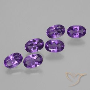 Gemas de Amatista Violeta medio natural de 2.44 ct, Ovalada, VVS-VS