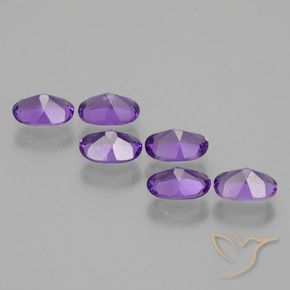 Gemas de Amatista Violeta medio natural de 2.44 ct, Ovalada, VVS-VS