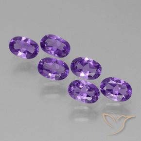 Gemas de Amatista Violeta medio natural de 2.55 ct, Ovalada, VVS-VS