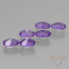 Gemas de Amatista Violeta medio natural de 2.55 ct, Ovalada, VVS-VS