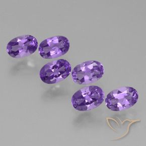 Gemas de Amatista Violeta medio natural de 2.73 ct, Ovalada, VVS-VS