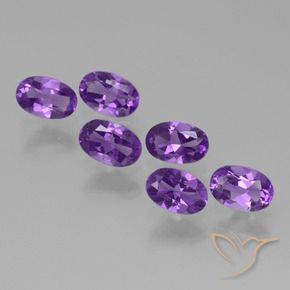 Gemas de Amatista Violeta medio natural de 2.33 ct, Ovalada, VVS-VS