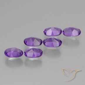Gemas de Amatista Violeta medio natural de 2.33 ct, Ovalada, VVS-VS