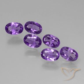 Gemas de Amatista Violeta medio natural de 2.42 ct, Ovalada, VVS-VS