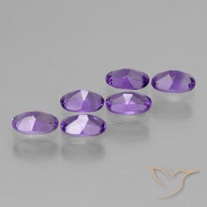 Gemas de Amatista Violeta medio natural de 2.42 ct, Ovalada, VVS-VS