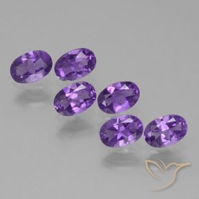 Gemas de Amatista Violeta medio natural de 2.60 ct, Ovalada, VVS-VS