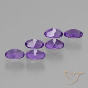 Gemas de Amatista Violeta medio natural de 2.60 ct, Ovalada, VVS-VS