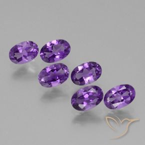 Gemas de Amatista Violeta medio natural de 2.57 ct, Ovalada, VVS-VS