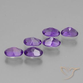 Gemas de Amatista Violeta medio natural de 2.57 ct, Ovalada, VVS-VS
