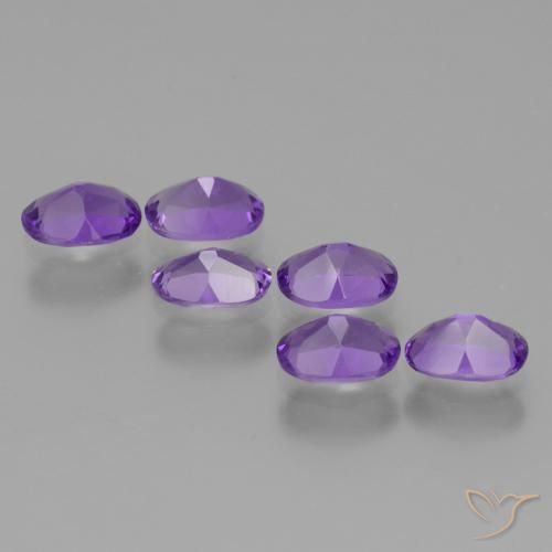 Gemas de Amatista Violeta medio natural de 2.50 ct, Ovalada, VVS-VS