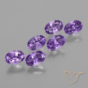 Gemas de Amatista Violeta medio natural de 2.41 ct, Ovalada, VVS-VS