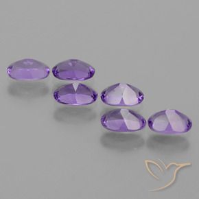 Gemas de Amatista Violeta medio natural de 2.41 ct, Ovalada, VVS-VS
