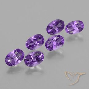 Gemas de Amatista Violeta medio natural de 2.55 ct, Ovalada, VVS-VS
