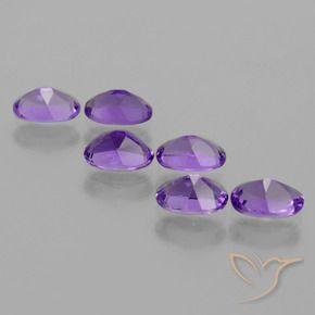 Gemas de Amatista Violeta medio natural de 2.55 ct, Ovalada, VVS-VS