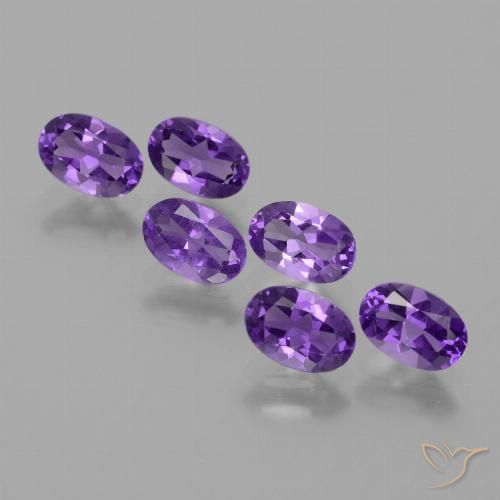 Gemas de amatista violeta medio natural de 2,43 ct, corte óvalo, VVS-VS