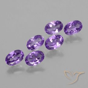 Gemas de Amatista Violeta medio natural de 2.39 ct, Ovalada, VVS-VS