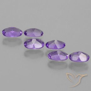 Gemas de Amatista Violeta medio natural de 2.39 ct, Ovalada, VVS-VS