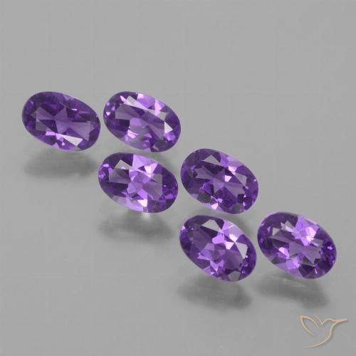 2.46ctw Natural Violeta medio Amatista, Ovalada, VVS-VS