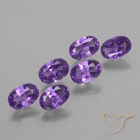 Gemas de Amatista Violeta medio natural de 2.46 ct, Ovalada, VVS-VS