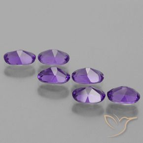Gemas de Amatista Violeta medio natural de 2.46 ct, Ovalada, VVS-VS
