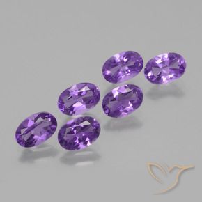 Gemas de Amatista Violeta medio natural de 2.42 ct, Corte Óvalo, VVS-VS