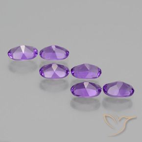 Gemas de Amatista Violeta medio natural de 2.42 ct, Corte Óvalo, VVS-VS