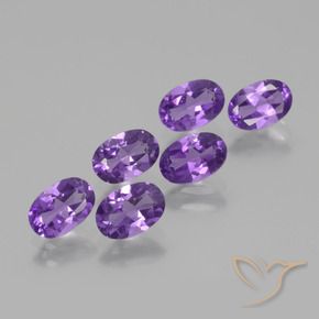 Gemas de Amatista Violeta intenso natural de 2.56 ct, Ovalada, VVS-VS