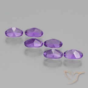 Gemas de Amatista Violeta intenso natural de 2.56 ct, Ovalada, VVS-VS