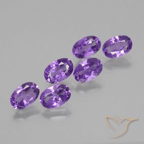 Gemas de Amatista Violeta intenso natural de 2.52 ct, Ovalada, VVS-VS