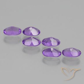 Gemas de Amatista Violeta intenso natural de 2.52 ct, Ovalada, VVS-VS