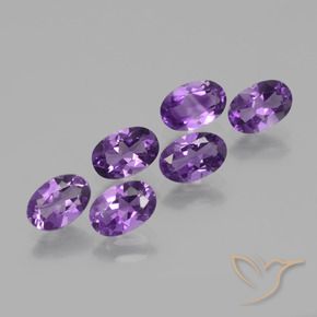 Gemas de Amatista Violeta medio natural de 2.54 ct, Ovalada, VVS-VS