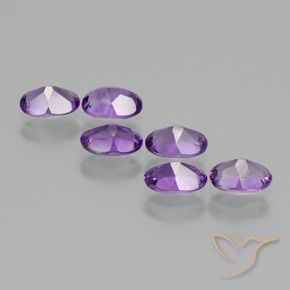 Gemas de Amatista Violeta medio natural de 2.54 ct, Ovalada, VVS-VS